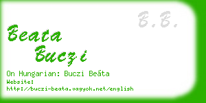 beata buczi business card